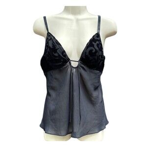 Victoria’s Secret Vintage Black Sexy Lingerie Cami Bra Babydoll Top Size M